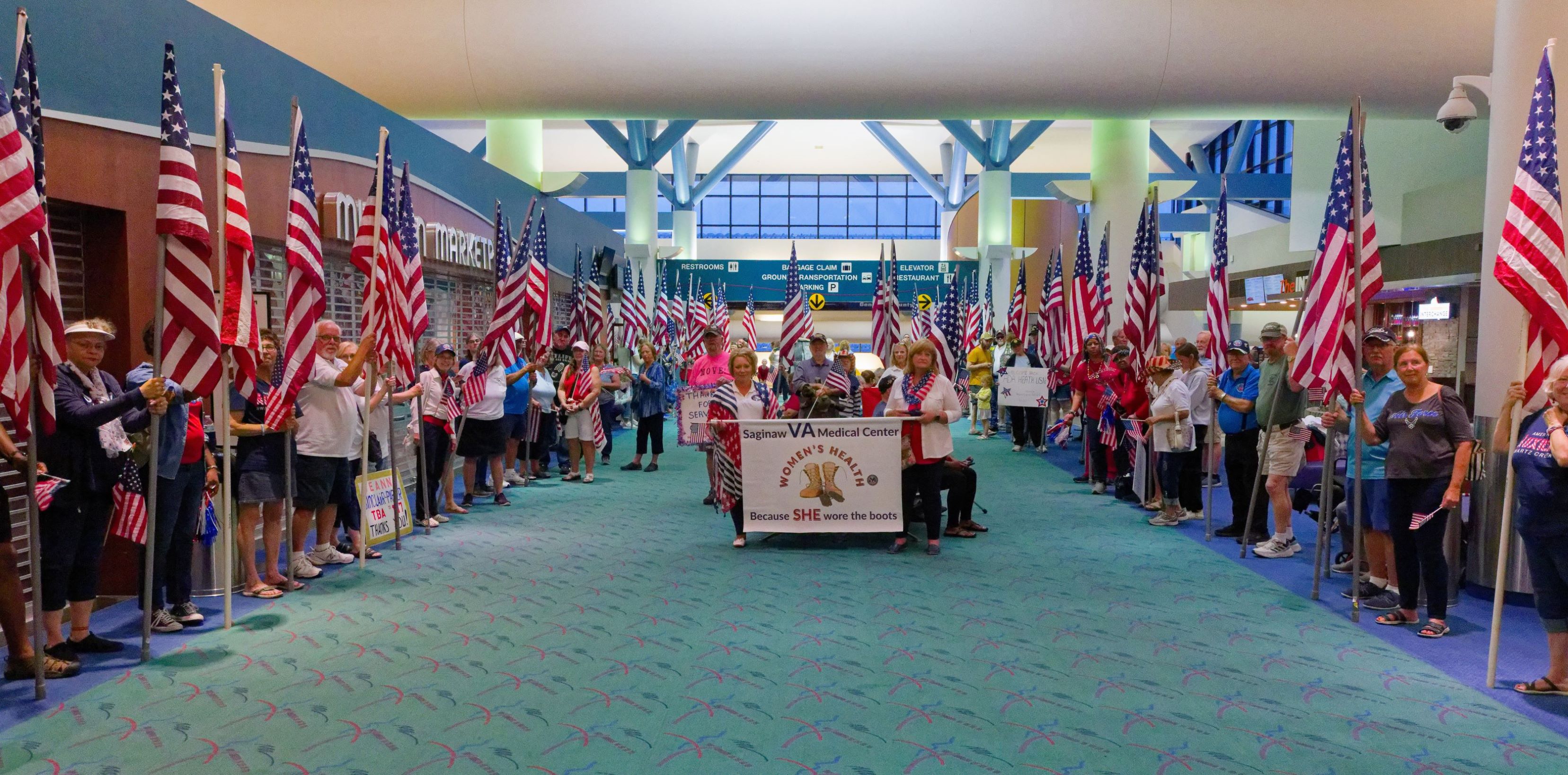 Welcome Home at Flint airport sm